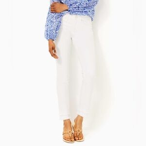 Lilly Pulitzer 29” South Ocean High Rise Skinny Jeans - white, size 14, NWT